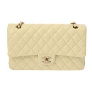 CHANEL Matelasse 11.12 Classic Handbag, 25cm, Yellow, A01112, Women's Caviar ...